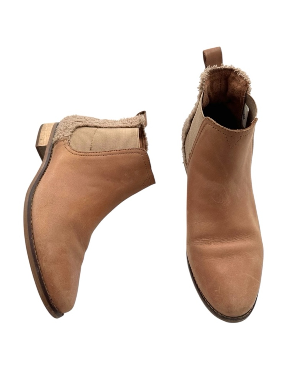 Toms Ella Chelsea Honey Leather Slip-on Ankle Boots Women's Size 9